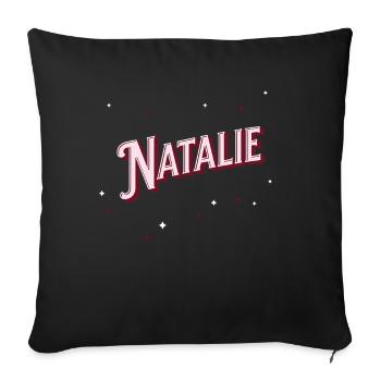 Le prénom de Natalie personnalisé - Housse de coussin décorative 45 x 45 cm - noir - Devant