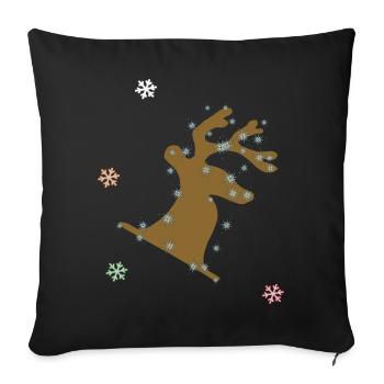 wapiti, Noël - Housse de coussin décorative 45 x 45 cm - noir - Devant