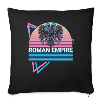 Empire romain Héraldique médiévale Rétro - Housse de coussin décorative 45 x 45 cm - noir - Devant