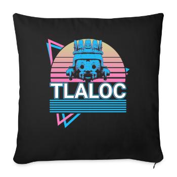 Tlaloc Aztec Dieu de la Pluie Rétro - Housse de coussin décorative 45 x 45 cm - noir - Devant