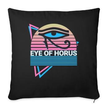 Auge des Horus Retro - Sofakissenbezug 45 x 45 cm - Schwarz - Vorne