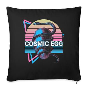 Symbol of cosmic egg production World Egg R - Sofa pillowcase 17,3'' x 17,3'' (45 x 45 cm) - black - Front