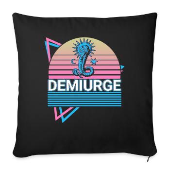 Démiurge Lion Gnostique Rétro - Housse de coussin décorative 45 x 45 cm - noir - Devant