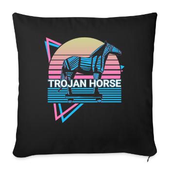 Trojan horse Troy Ancient Greek mythol - Sofa pillowcase 17,3'' x 17,3'' (45 x 45 cm) - black - Front