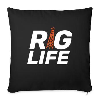Plate-forme de forage pétrolier Rig Life - Housse de coussin décorative 45 x 45 cm - noir - Devant