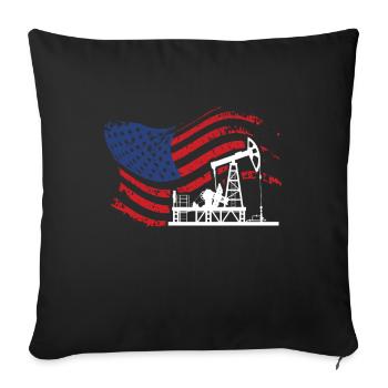 Bohrturm America Öl Bohren Bohrinsel - Sofakissenbezug 45 x 45 cm - Schwarz - Vorne