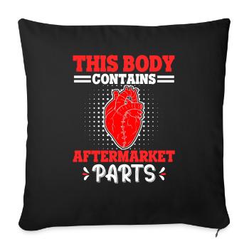 This Body Contains Aftermarket Parts Heart Attack - Sofa pillowcase 17,3'' x 17,3'' (45 x 45 cm) - black - Front