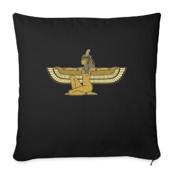 Maât Egypte Dieu Egypte - Housse de coussin décorative 45 x 45 cm - noir - Devant