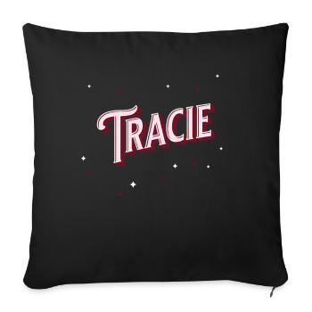 Nom Tracie personnalisé - Housse de coussin décorative 45 x 45 cm - noir - Devant