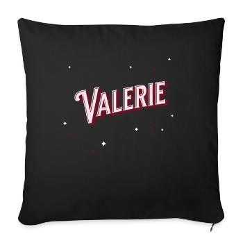 Valérie nom personnalisé - Housse de coussin décorative 45 x 45 cm - noir - Devant