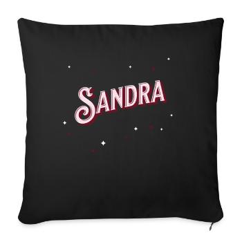 Sandra name personalized - Sofa pillowcase 17,3'' x 17,3'' (45 x 45 cm) - black - Front