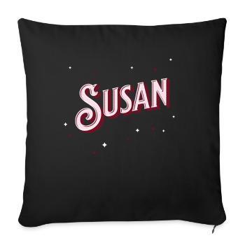 Susan Namen personalisiert - Sofakissenbezug 45 x 45 cm - Schwarz - Vorne