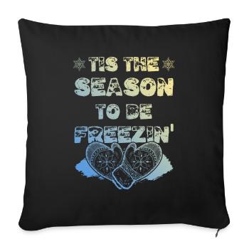 Saison d’hiver - Housse de coussin décorative 45 x 45 cm - noir - Devant