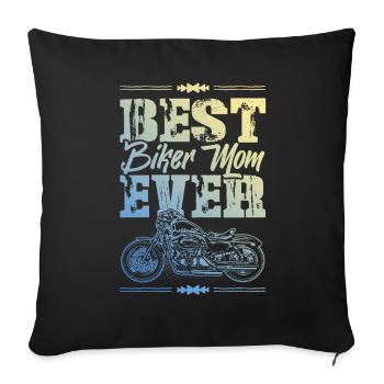 Maman motard - Housse de coussin décorative 45 x 45 cm - noir - Devant