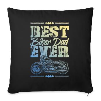 Papa motard - Housse de coussin décorative 45 x 45 cm - noir - Devant