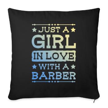 Girl in love with a Barber - Sofa pillowcase 17,3'' x 17,3'' (45 x 45 cm) - black - Front