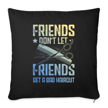 Amis barbiers - Housse de coussin décorative 45 x 45 cm - noir - Devant