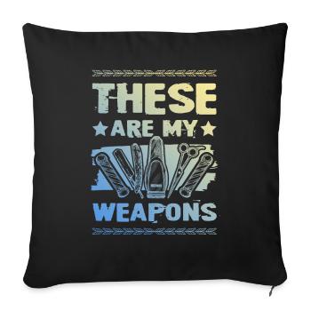 Barber weapons - Sofa pillowcase 17,3'' x 17,3'' (45 x 45 cm) - black - Front