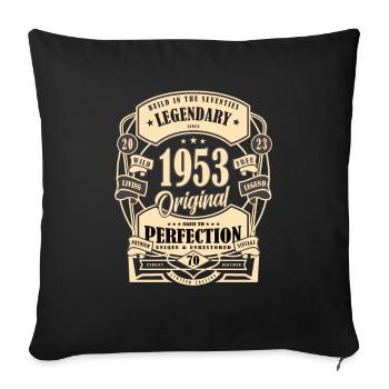 Cadeau du 70e anniversaire Mythe Légende Original - Housse de coussin décorative 45 x 45 cm - noir - Devant