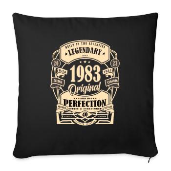 Cadeau du 40e anniversaire Mythe Légende Original - Housse de coussin décorative 45 x 45 cm - noir - Devant