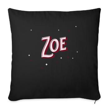 Zoe nom personnalisé - Housse de coussin décorative 45 x 45 cm - noir - Devant