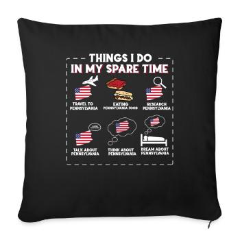 Pennsylvanie - Housse de coussin décorative 45 x 45 cm - noir - Devant