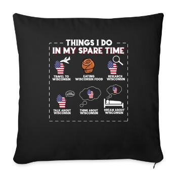 Wisconsin - Sofa pillowcase 17,3'' x 17,3'' (45 x 45 cm) - black - Front