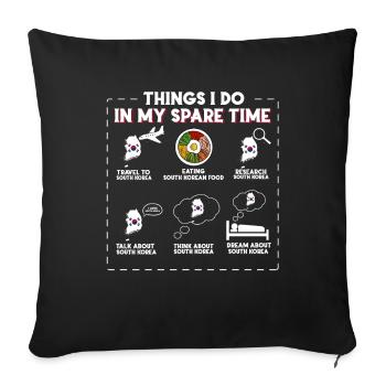 South Korea - Sofa pillowcase 17,3'' x 17,3'' (45 x 45 cm) - black - Front