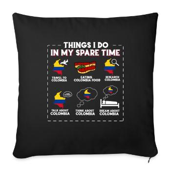 Colombia - Sofa pillowcase 17,3'' x 17,3'' (45 x 45 cm) - black - Front