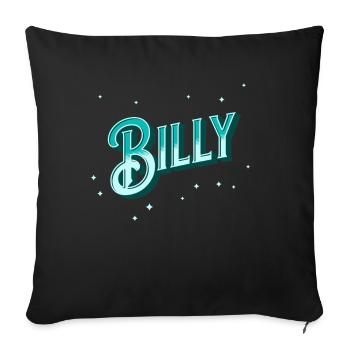 Billy Namen personalisiert - Sofakissenbezug 45 x 45 cm - Schwarz - Vorne