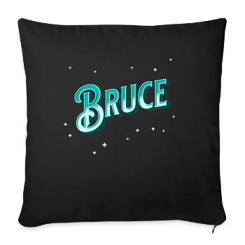 Nom Bruce personnalisé - Housse de coussin décorative 45 x 45 cm - noir - Devant