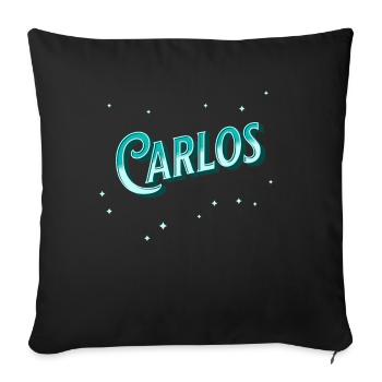 Carlos' name personalized - Sofa pillowcase 17,3'' x 17,3'' (45 x 45 cm) - black - Front