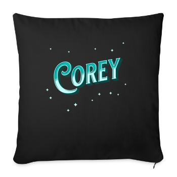 Corey name personalized - Sofa pillowcase 17,3'' x 17,3'' (45 x 45 cm) - black - Front