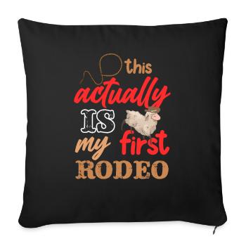 Actually My First Mutton Buster Rodeo Sheep Riding - Sofa pillowcase 17,3'' x 17,3'' (45 x 45 cm) - black - Front