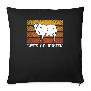 Let's Go Butin' Mutton Vintage Sheep Gift - Sofa pillowcase 17,3'' x 17,3'' (45 x 45 cm) - black - Front