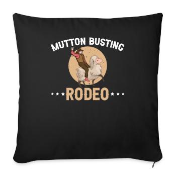 Mutton Busting Rodeo Western Sheep Rider - Sofa pillowcase 17,3'' x 17,3'' (45 x 45 cm) - black - Front
