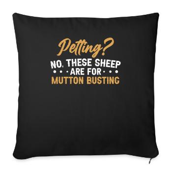 Petting These Sheep For Mutton Basting Bauernhof - Sofakissenbezug 45 x 45 cm - Schwarz - Vorne