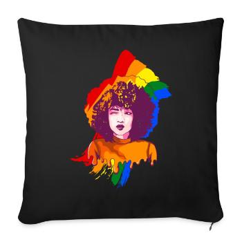 Afro Girl Gay Pride Schwarze Geschichte Melanin Bl - Sofakissenbezug 45 x 45 cm - Schwarz - Vorne