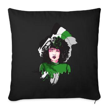 Afro Girl Demiromantic Black Story Melanin - Sofa pillowcase 17,3'' x 17,3'' (45 x 45 cm) - black - Front