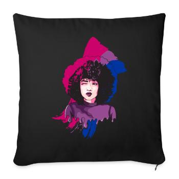 Afro Girl Bisexual Flag BI Black Story - Housse de coussin décorative 45 x 45 cm - noir - Devant