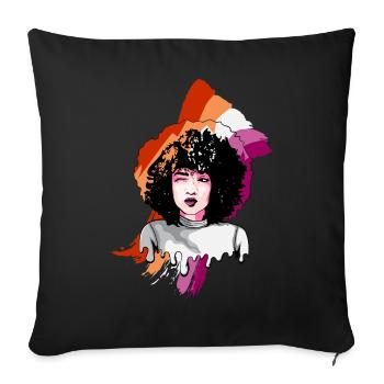 Afro Girl Gay Lesbian Flag Black History Melanin B - Sofa pillowcase 17,3'' x 17,3'' (45 x 45 cm) - black - Front