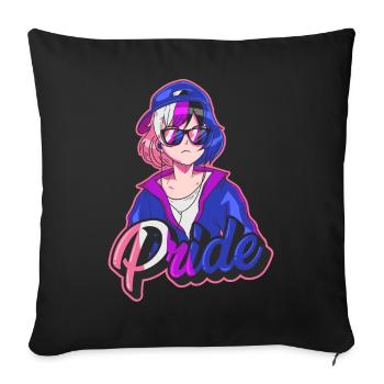 Genderfluid Proud Japanese Cool Anime Girl Gen - Sofa pillowcase 17,3'' x 17,3'' (45 x 45 cm) - black - Front