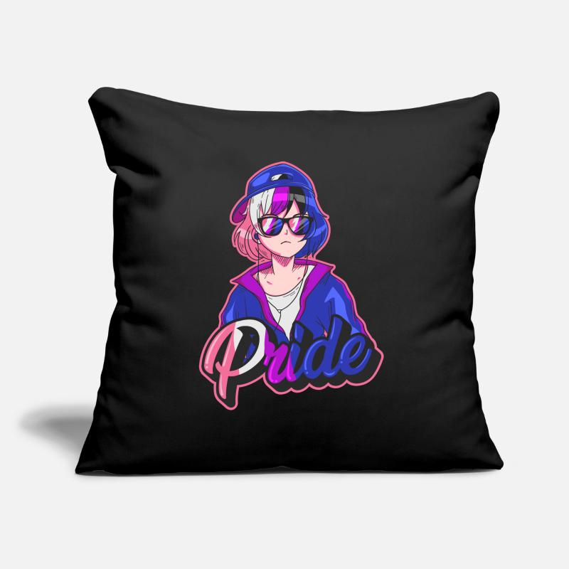 Genderfluid Stolz Japanisch Cool Anime Mädchen Gen Sofakissenbezug 45 x 45 cm