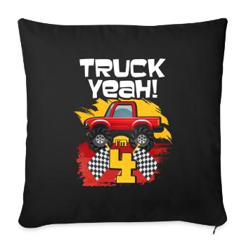 4th birthday - Sofa pillowcase 17,3'' x 17,3'' (45 x 45 cm) - black - Front