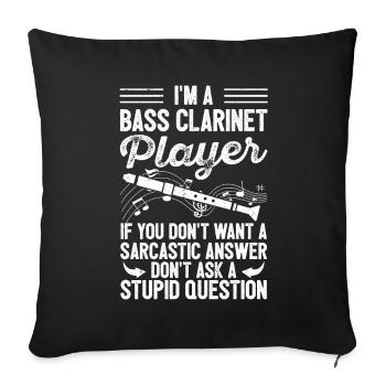 Je suis clarinettiste basse si vous ne sarka pas - Housse de coussin décorative 45 x 45 cm - noir - Devant