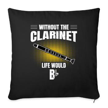 Clarinette - Housse de coussin décorative 45 x 45 cm - noir - Devant