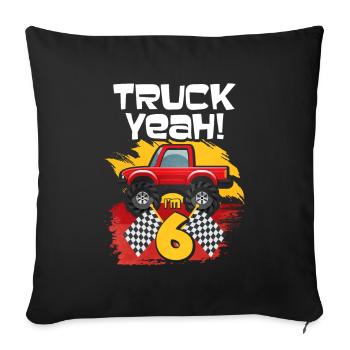 6th birthday - Sofa pillowcase 17,3'' x 17,3'' (45 x 45 cm) - black - Front