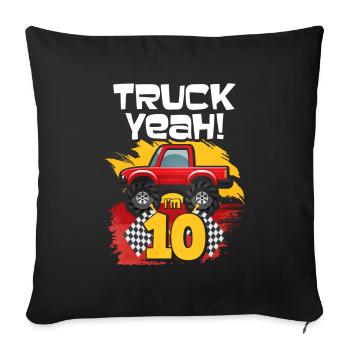 10th birthday - Sofa pillowcase 17,3'' x 17,3'' (45 x 45 cm) - black - Front
