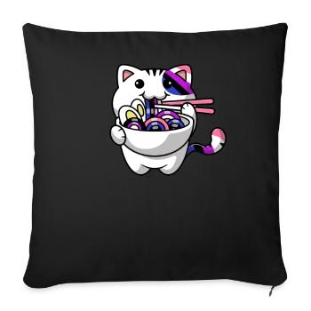 Genderfluid Proud Kawaii Car Ramen Noodles Genderf - Sofa pillowcase 17,3'' x 17,3'' (45 x 45 cm) - black - Front