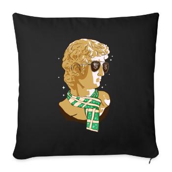 New Money Aesthetic Funny David Statue Michel - Sofa pillowcase 17,3'' x 17,3'' (45 x 45 cm) - black - Front